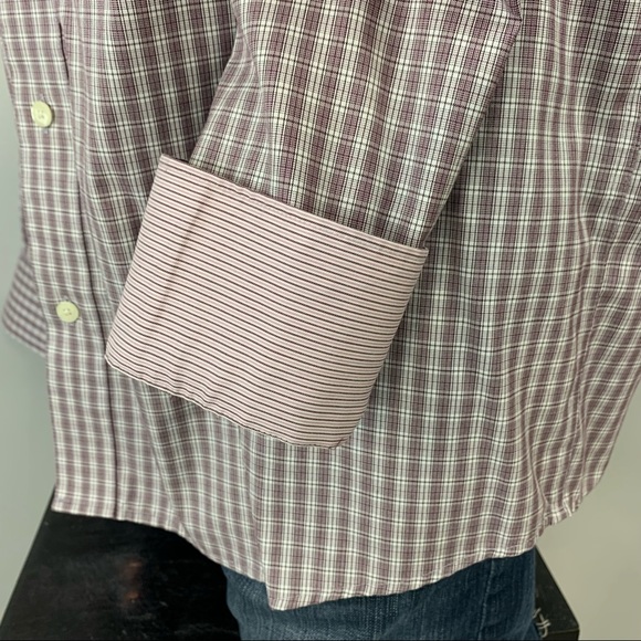 Eddie Bauer Wrinkle Resistant Long Sleeve Button Shirt Plaid Contrasting Trim - Picture 6 of 10